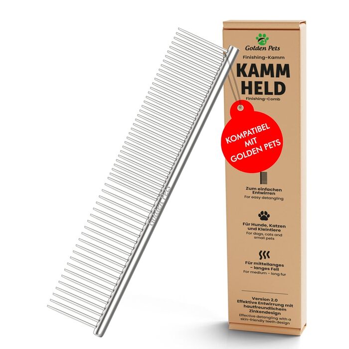 Зубна щітка для собак та котів з захисними нопочками - видаляє підшерсток, ковтунці та вузли. Ідеально підходить для догляду за довгошерстими породами, такими як кокапу, пудель. Розмір S, професійний гребінь для щоденного догляду за шерстю.