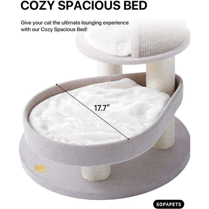 Великий котячий будиночок з дряпалкою для Мейн-куна, 165 см, котячий будиночок для кішок, дорослих, 9 кг, XXL, міцний, розкішний з великою гамаком, дряпка з сизалю, бежевий, 165 см