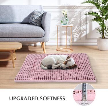 Ортопедичний лежак для собак BVAGSS, м'який килимок для собак, теплий лежак для собак маленьких, середніх та великих порід XH079 (60x45x4 см, рожевий)