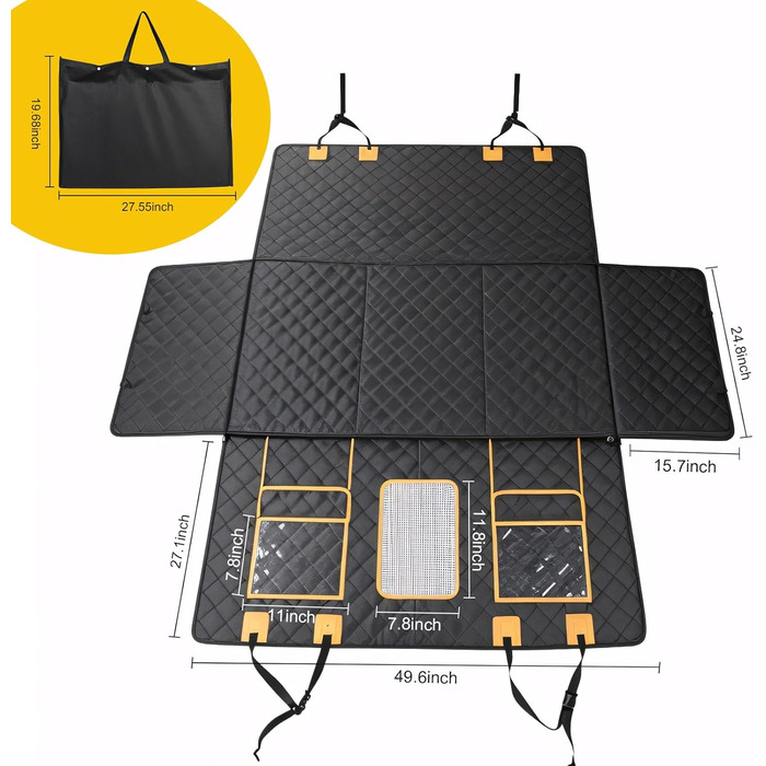 Водонепроникна підстилка для собак у машину: захист заднього сидіння, hardsole, для подорожей та транспортування