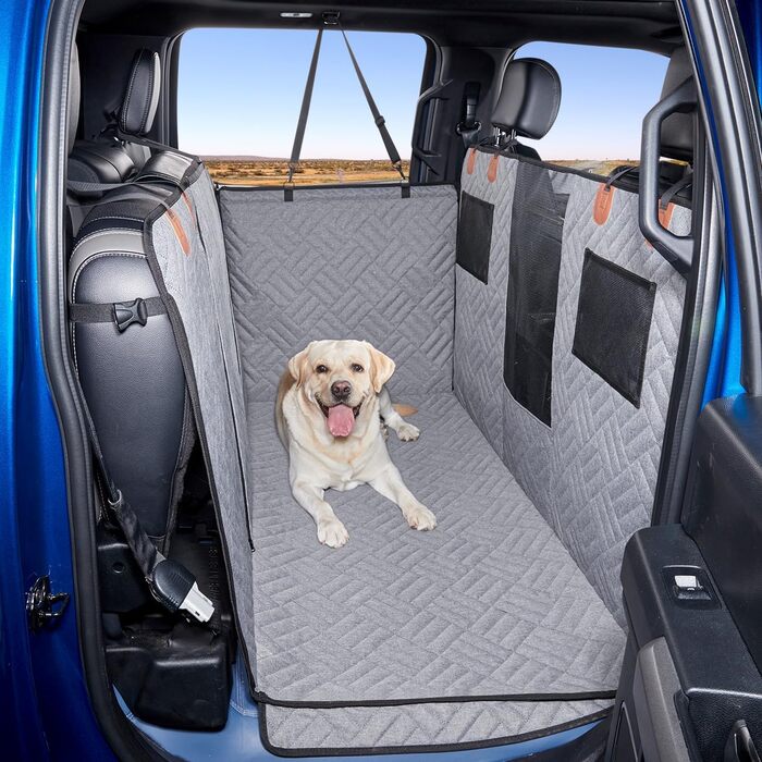 Чохол на сидіння автомобіля для собак ABE, для вантажівки, гамак для собак, чохол для домашніх тварин на заднє сидіння, подовжувач заднього сидіння для собак, сірий, F-серія (F150)