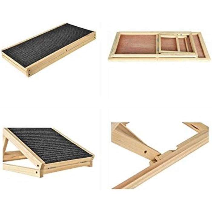 Дерев'яна пандус для собак та котів, 100 см, регульована висота, для ліжка, дивана, авто