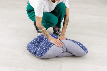 Килимок для собак та котів Baroni Hoe, 47x70x8/57x90x8 см, Doubleface (сірий з лапками), м'який, з підкладкою