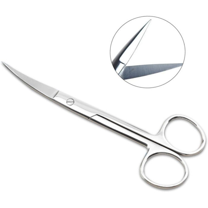 Набір з 2 професійних фризьорських ножиць для тварин Ipetboom з нержавіючої сталі. Круглий наконечник, для дому та салону, прямі та зігнуті кінці.