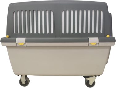 Транспортна бокс для тварин Trixie Gulliver 4, S–M, 52×51×72 см, світло-сіра/темно-сіра