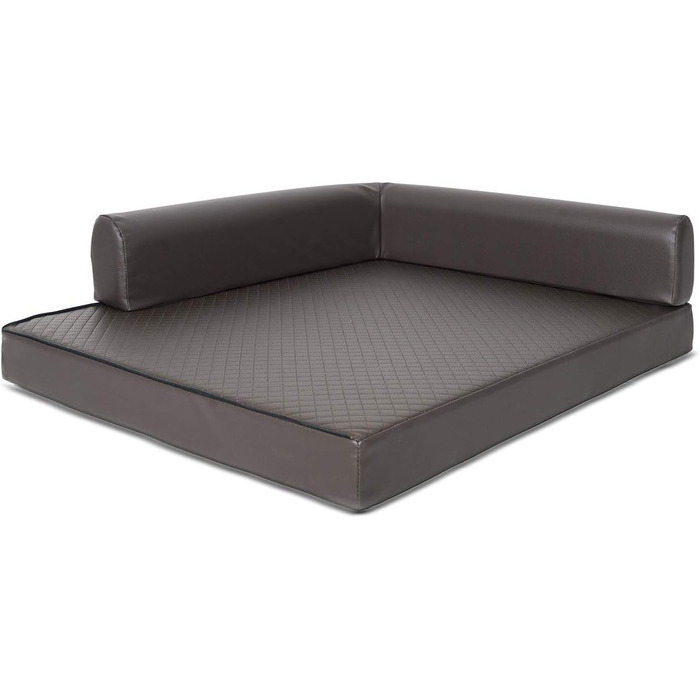 Софа-ліжко для собак Mayaadi-Home Eck, коричнева, 80x100x10 см, з штучної шкіри