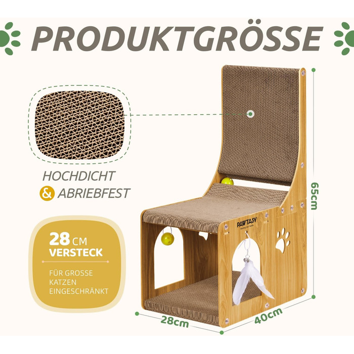 Котячий кігтетоп Pawtasy 2 в 1: для стіни та кута, з іграшкою-м'ячиком, захист меблів