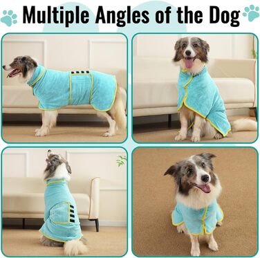 Рушник для собак Hezzuv: ультрапоглинаючий, з мікрофібри, для сушіння після снігу, для цуценят та дорослих, блакитний (S)