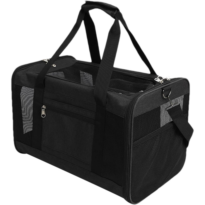 Транспортна переноска для собак та котів – складана, дихаюча, рюкзак | для подорожей, прогулянок, дому, чорна