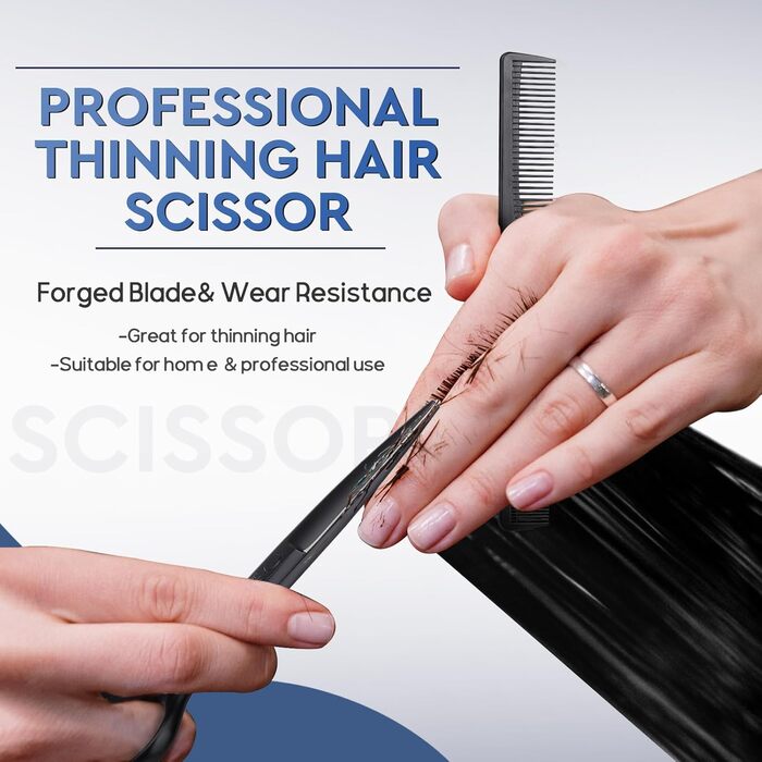 Набір професійних перукарських ножиць JASON - 6.5' для перукарів та початківців (чорний)