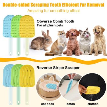 Гребінець для котів 3 шт., силіконовий гребінець для дому, для довгошерстих котів, для догляду за шерстю, видаляє ковтання шерсті
