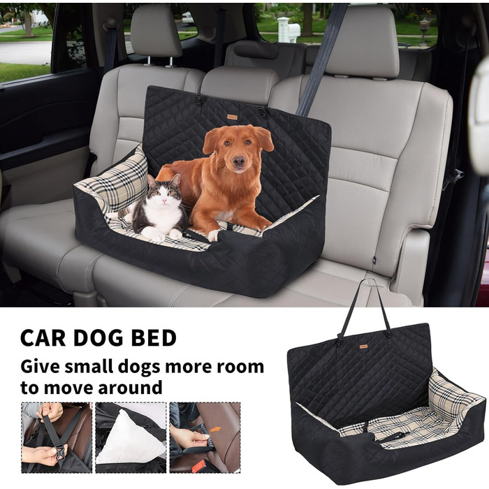 Автокрісло для собак, переноска-клітка для собак, багатофункціональне переносне ліжко для собак - безпечне автокрісло для тварин, для автомобілів, SUV, великих собак, більшості моделей авто