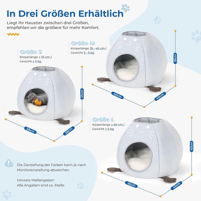 Кігтеточка-будиночок для котів, блакитна, розмір M, 40x40x35 см. Зручне ліжко з Sherpa подушкою, ідеально для дому.