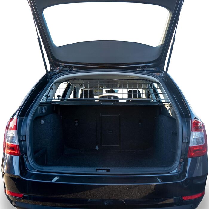 Сітка для собак Travall, сумісна зі Skoda Octavia Estate (2012-2020) / Scout (2014-2020), з дахом-панорамою. Надійна сталева перегородка для багажника, захист від вантажу, автозакріплення