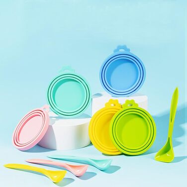 Контейнер для котячого корму JYCRA, портативний, з ложкою, зелений