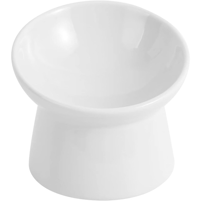 Котло propositions для котів з кераміки, піднятий годівниця, 15° нахил, 280 мл, білий, великий - для запобігання зригування