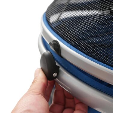 Складаний візок для собак 3-в-1 до 12 кг – Легкий візок для собак з знімним кошиком, регульованою ручкою та повітряпроникним дизайном для маленьких собак та котів (Темно-синій)