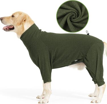 Теплий зимовий одяг для собак LIANZIMAU: флісовий теплий костюм з ніжками для малих, середніх та великих собак, зелений, розмір M