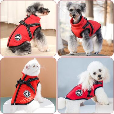 Водонепроникна жилетка для собак на зиму, без рукавів, з лямками, для маленьких собак (L)