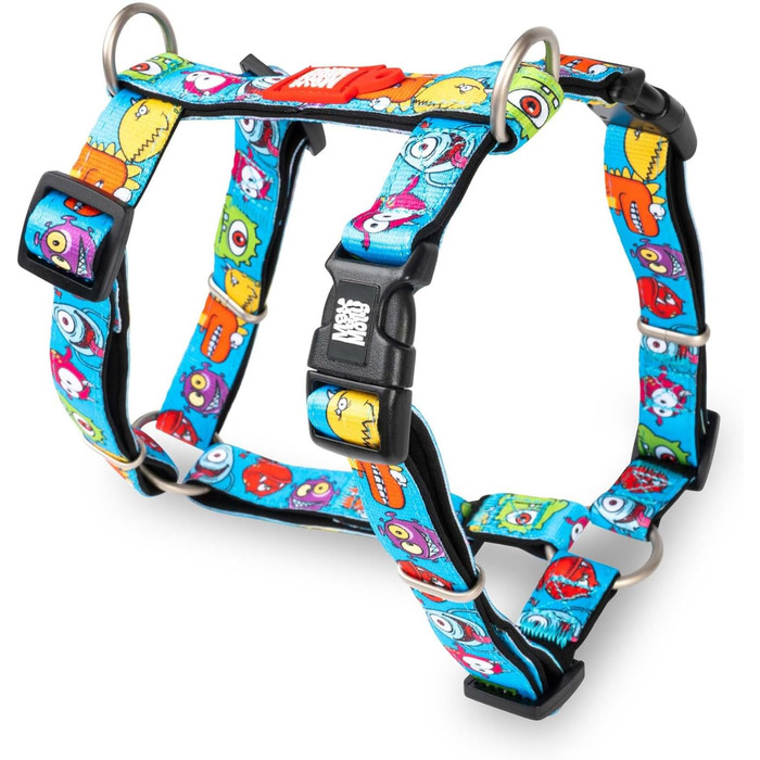 Нашийник для собак Max & Molly H-подібної форми, Ultrabequemes Geschirr Hund, Neopren, середні породи, Little Monsters/M, з підкладкою, безпечний, ультралегкий, комфортний для вашого улюбленця
