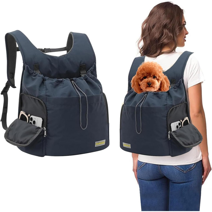 Рюкзак-переноска для собак Galatée, сірий, з вентиляцією для подорожей та кемпінгу