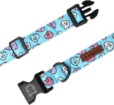 Собачий нашийник до Дня Валентина MR. CHUBBYFACE Blue Love, милий для хлопчиків і дівчаток, для малих, середніх і великих собак