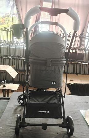 Дитяча та переносна коляска 3 в 1 для собак та котів T3, чорна