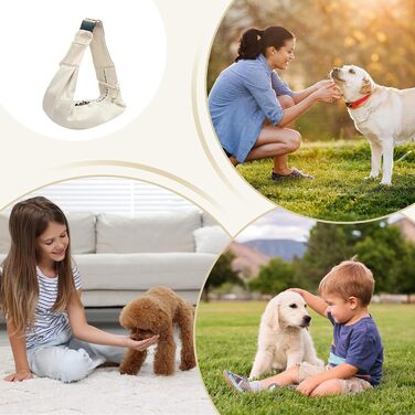 Сумка-переноска для собак, переноска для цуценят, регульовані ремені через плече та груди, легка переноска для тварин у подорожах, на прогулянках та до ветеринара, бежева