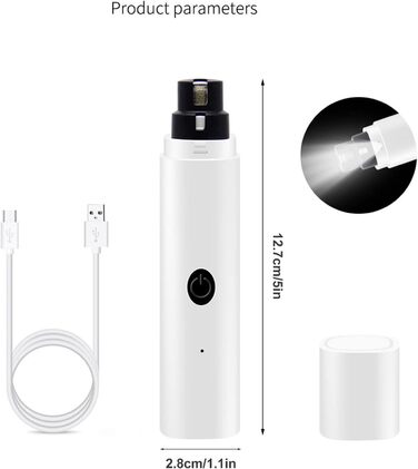 Електричний точило для собачих кігтів з LED-підсвічуванням, акумуляторний, для собак великих, середніх та малих порід, котів. Безшумний, безболісний точило для кігтів.