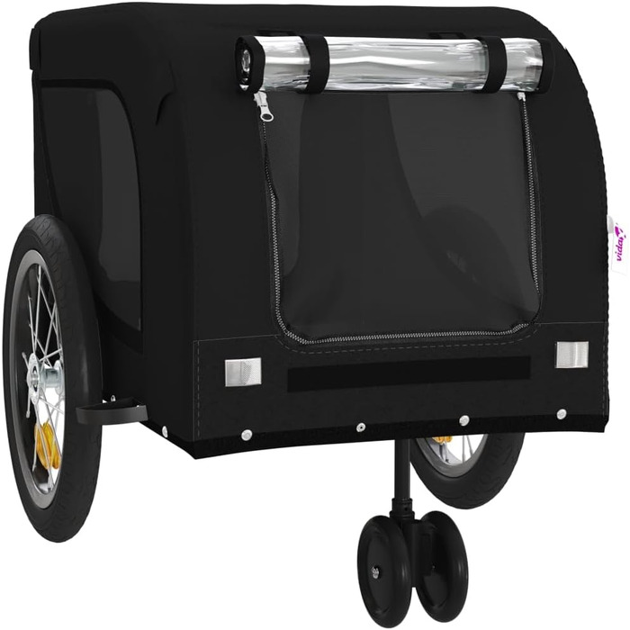Фургон для собак Fasba: велосипедний причіп для тварин з відбивачами та прапорцем, чорний, 125 x 63 x 66 см