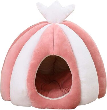 Котів будиночок-лежанка з велюру, рожевий, 50х50 см - теплий та зручний дім для кота або маленької собаки