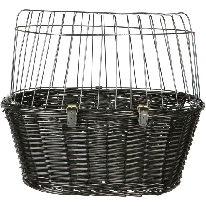 Корзина для собак TRIXIE на велосипед, до 5 кг, 50x41x35 см - плетена корзина для велосипеда на кермо, з штучним плетінням, пластикова сітка, 2818