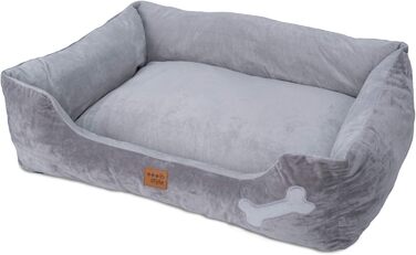 Крісло-ліжко для собак Buddy, середніх порід, сіре, 85x70 см, знімний чохол