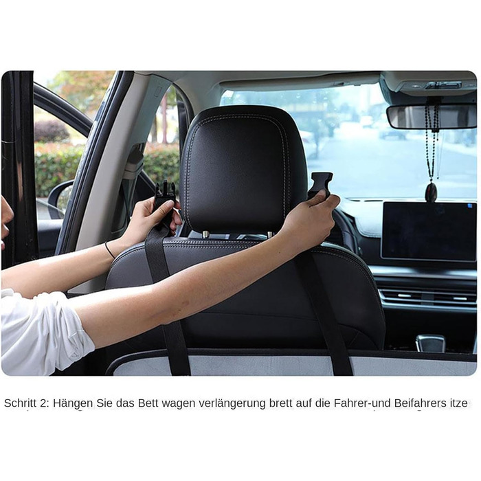 Розширювач для заднього сидіння автомобіля, 42 x 128 см, не надувний, розкладний, для багажника (сірий)