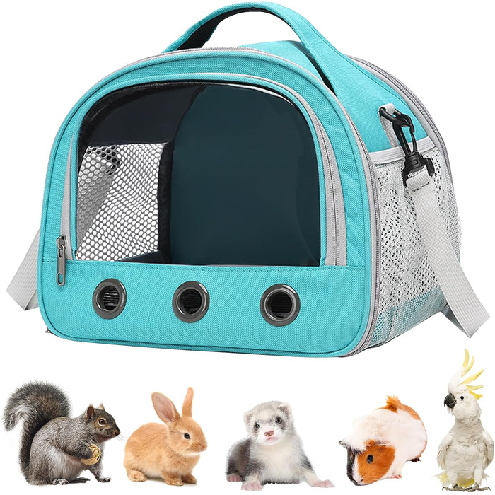 Транспортний бокс для котів, кроликів та морських свинок 30x27x21 см, з плечовим ременем, м'який, для кошенят, кроликів, морських свинок