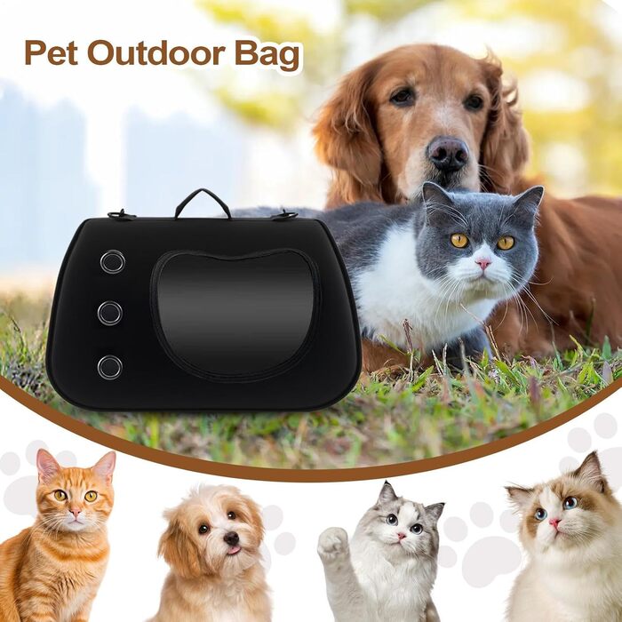 Сумка-переноска для собак, маленька, через плече, чорна. Ідеально для прогулянок, пікніків, кемпінгу. Зручна, легка, прозора переноска для маленьких собак.