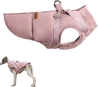 Тепла жилетка для собак з повідком, водонепроникний дощовик для маленьких собак, куртка для цуценят на холодну зиму (Рожевий, 5XL)