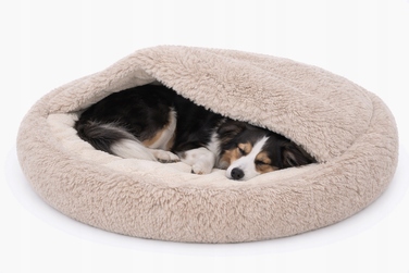 Лежанка-кокон 100 см для собак та котів – тепла, кругла. Shaggy / Boucle