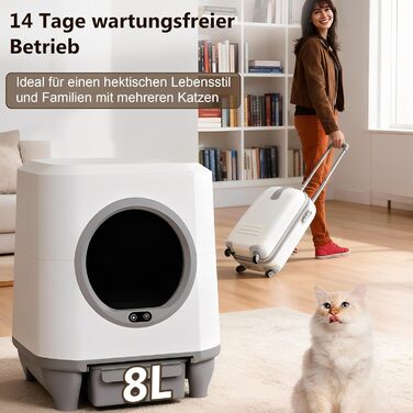 Автоматичний лоток для котів Katzenklo Selbstreinigend, 65л, XXL, з керуванням через додаток, для 2+ котів