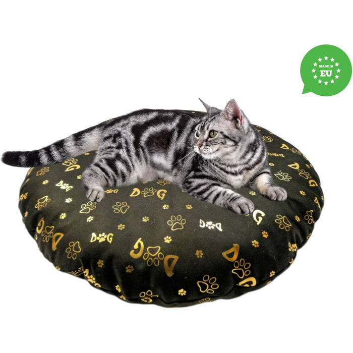 М'який лежак для собак та котів, круглий, діаметр 60 см, коричневий колір. Лежанка для собак, котяча лежанка, килимок для котів, матрац для собак або котів. Можливість прання. Ідеально підходить для переносних кліток або лежанок. Діаметр 60 см (⌀ 50 см, т