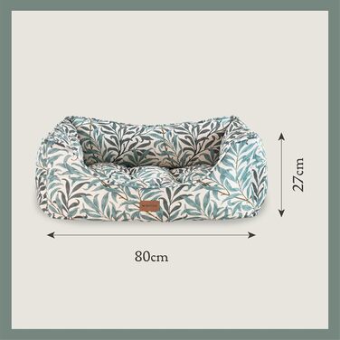 Клітка-ліжко для собак Rosewood x Morris & Co. велика, з принтом William Morris, з неслизьким дном, миється