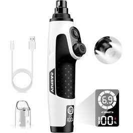 Шліфувальник кігтів для собак Casfuy Smarter Krallenschleifer - 6 режимів, 2 LED-лампи, тихий, акумуляторний, для собак та котів великих, середніх та маленьких порід