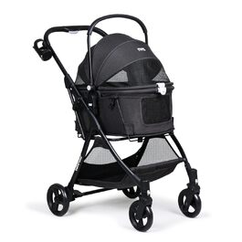 Візок для собак та котів з функцією складання, чорний. Розміри: 73 x 55 x 100 см, вантажопідйомність: 15 кг