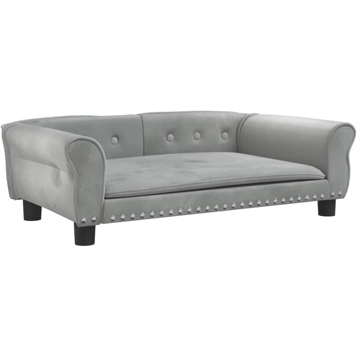 Крісло-ліжко для собак та котів, сірого кольору, 95x55x30 см, з м'якого велюру