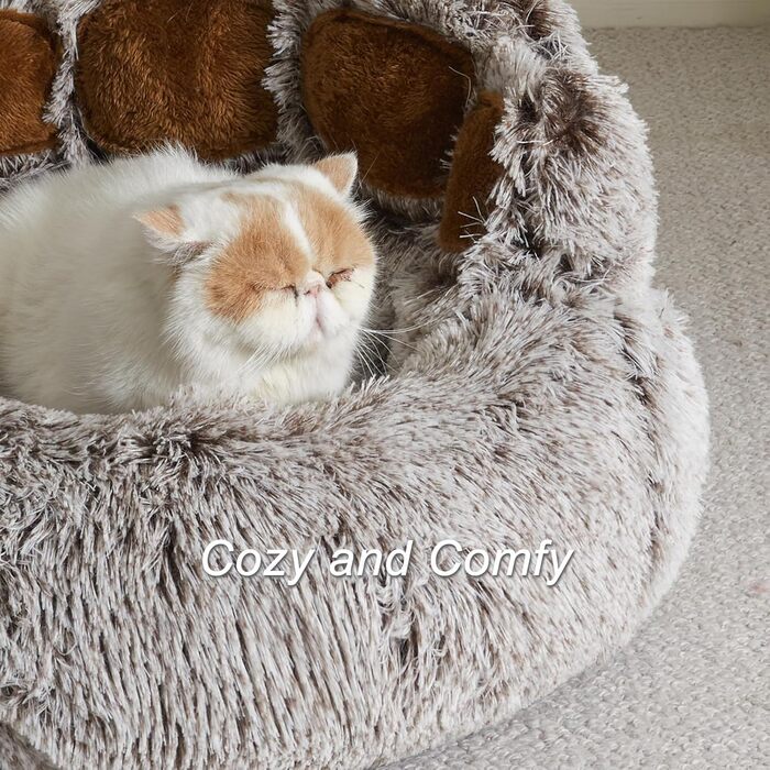 Кругле ліжко для собак Jiupety, плюшеве, у формі пончика, середній розмір 81 см, зручне та м'яке, можна прати