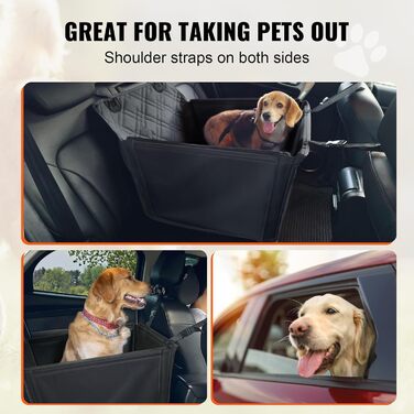 Автокрісло для собак VEVOR - водонепроникне автоліжко для собак до 22 кг, чорне