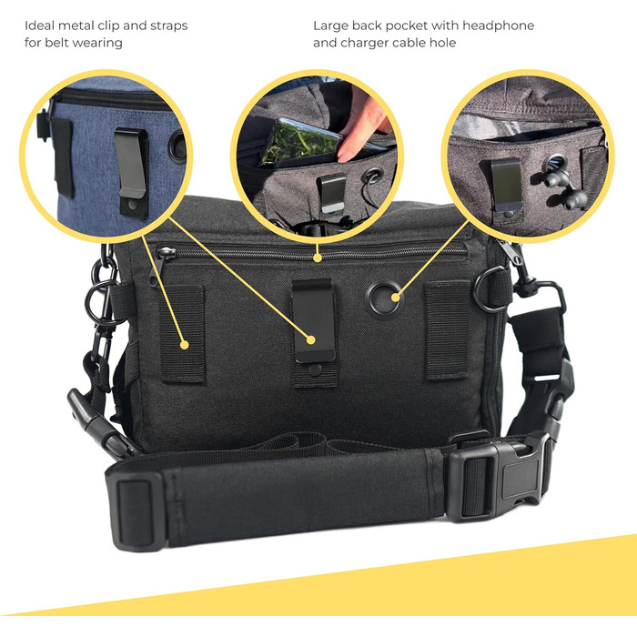 Leckerlibeutel для собак Arrivly SixWalker з магнітним закриттям: практичний фідер для тренувань, універсальна сумка для ласощів з винімною кишенєю (чорний)