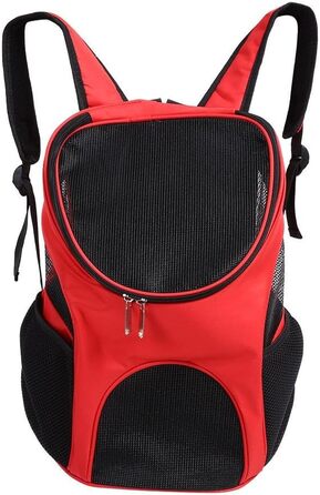 Рюкзак для тварин, регульований, для собак і котів, з вентиляційною сіткою, 25 x 30 x 35 см (червоний)
