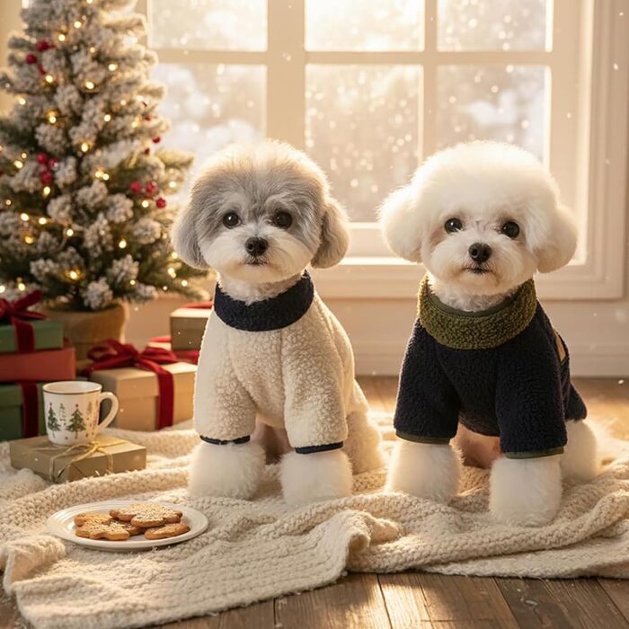 Зимовий комплект: комбінезон та куртка для собак, тепла куртка з флісовою підкладкою, для собак маленьких та середніх порід (2 шт. темно-синій, S)