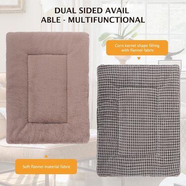 М'яке та тепле ліжко для собак: килимок-матрац для домашніх тварин, зручний, двосторонній, легко миється, розмір 75x50 см, колір хакі